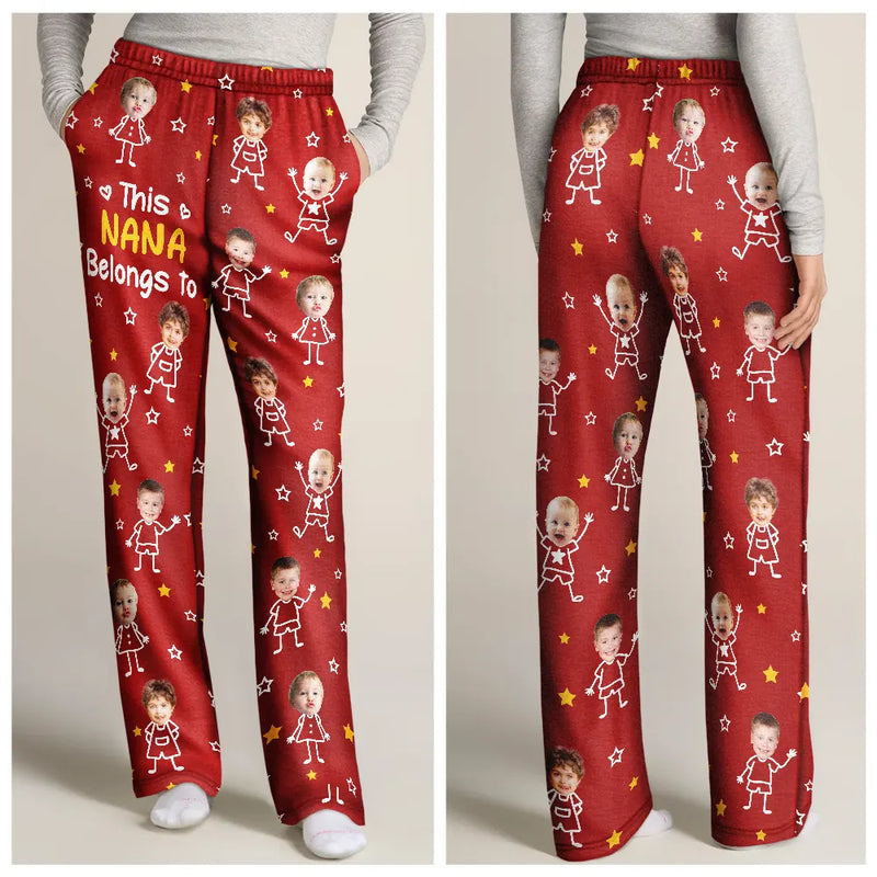 Custom Photo, Happy, Gift For Grandpa, Gift For Grandparents, Gift For Grandma, Gift For Mother, Gift For Father - Custom Photo This Grandpa Grandma Belongs To Kids Pet - Personalized Pajama Pants