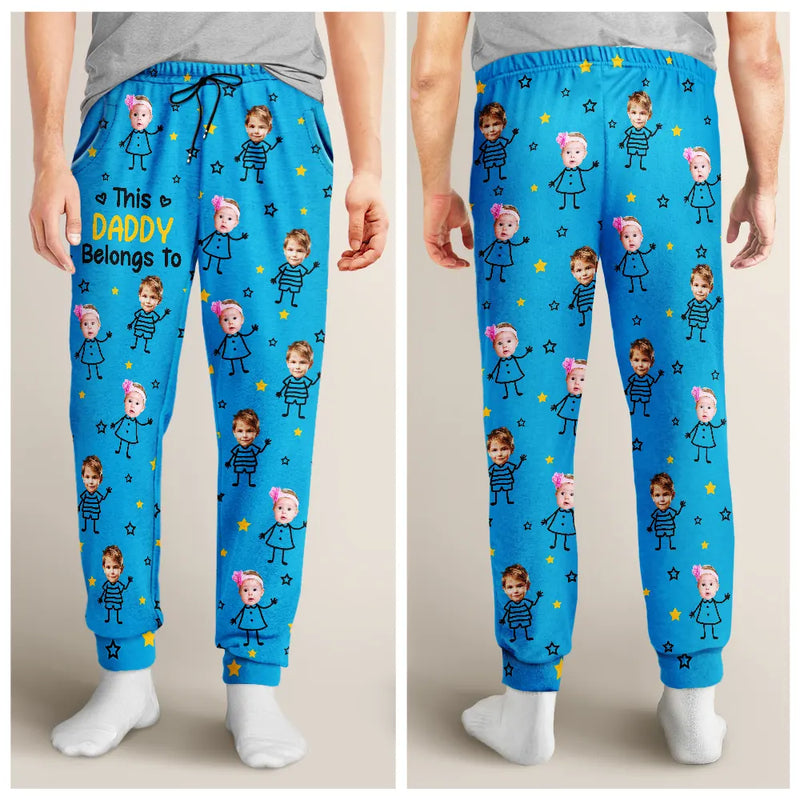 Custom Photo, Happy, Gift For Grandpa, Gift For Grandparents, Gift For Grandma, Gift For Mother, Gift For Father - Custom Photo This Grandpa Grandma Belongs To Kids Pet - Personalized Pajama Pants