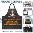 Funny,Cooking,Gift For Husband,Gift For Yourself,Gift For Father,Gift For Men,Gift For Grandpa - Custom Photo This Is A Manly Apron - Personalized Apron