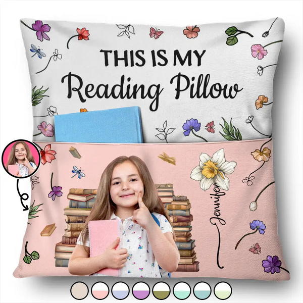Custom Photo,Reading,Gift For Yourself,Happy - Custom Photo This Is My Reading Pillow - Personalized Pocket Pillow