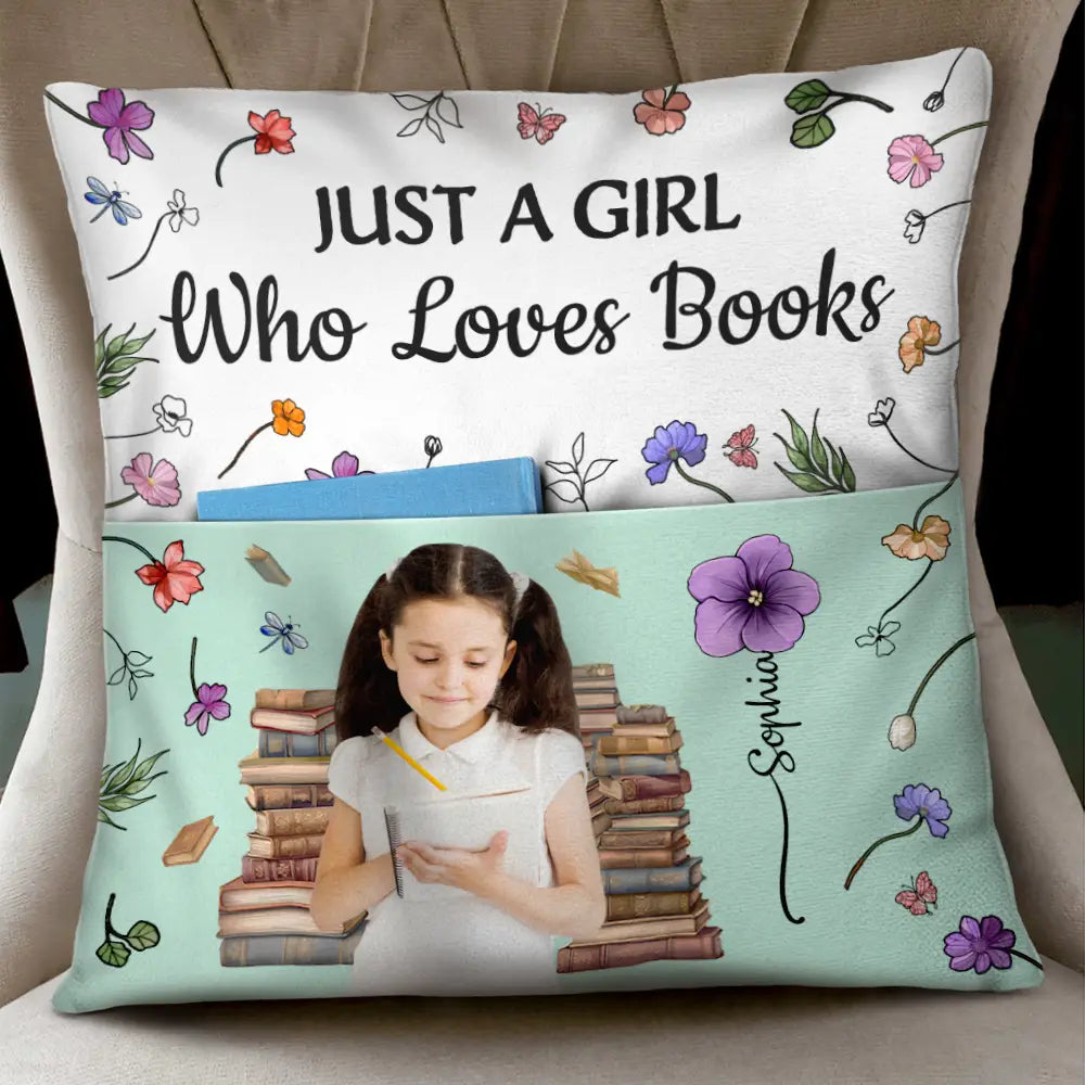 Custom Photo,Reading,Gift For Yourself,Happy - Custom Photo This Is My Reading Pillow - Personalized Pocket Pillow