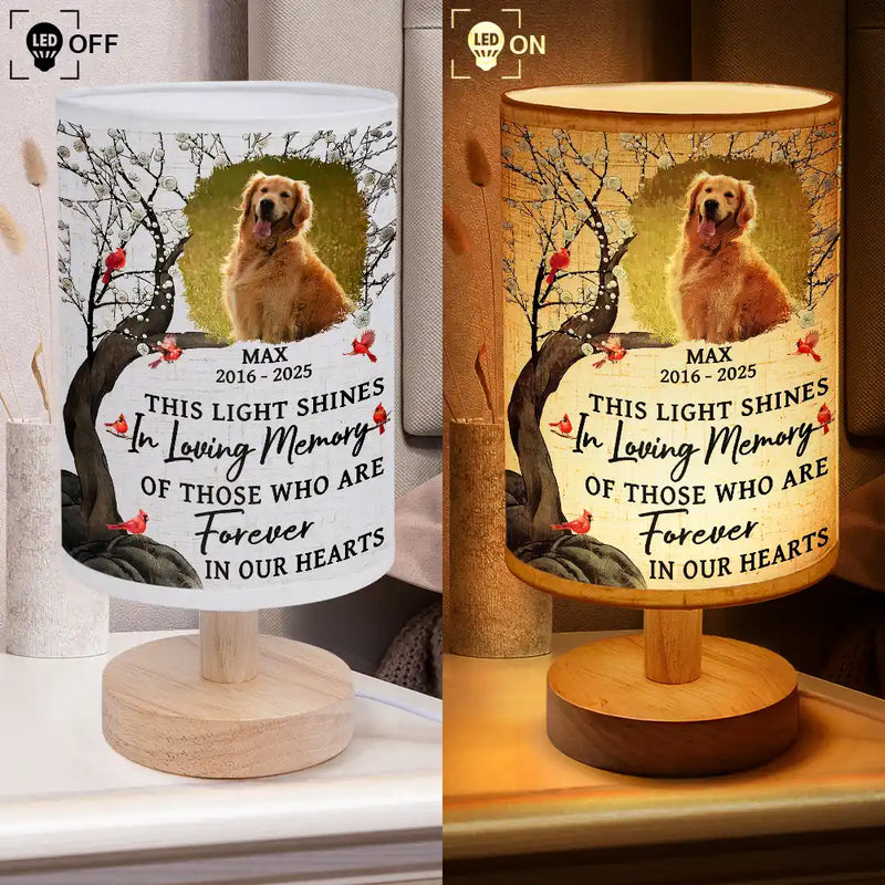 Sad, Memorial, Gift For Grandparents, Gift For Sibling, Family, Parents - Custom Photo This Light Shines In Loving Memory - Personalized Fabric Lamp
