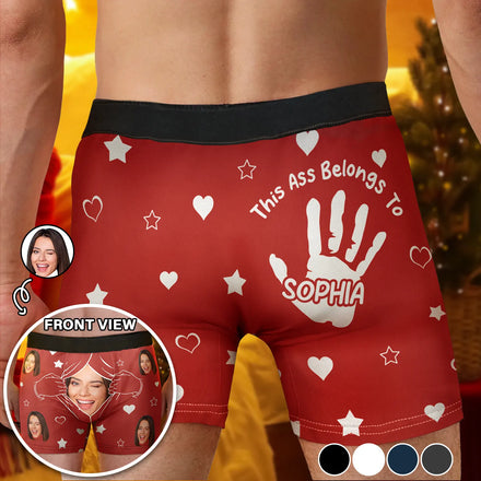 Custom Photo This Property Belongs To - Personalized Men's Boxer Briefs