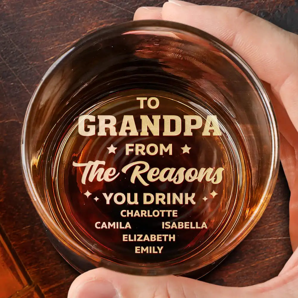 Custom Photo To Dad From The Reason You Drink Funny - Personalized Engraved Whiskey Glass