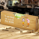 Gift For Father, Gift For Grandpa, Custom Photo, Funny - Custom Photo To Dad From The Reasons You Drink Funny - Personalized Bottle Opener Wood Level