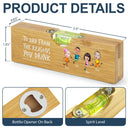 Gift For Father, Gift For Grandpa, Custom Photo, Funny - Custom Photo To Dad From The Reasons You Drink Funny - Personalized Bottle Opener Wood Level