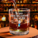 Funny,Gift For Father,Dad - Children,Gift For Grandpa,Gift For Husband - Custom Photo To Dad From The Reasons You Drink Funny - Personalized Whiskey Glass