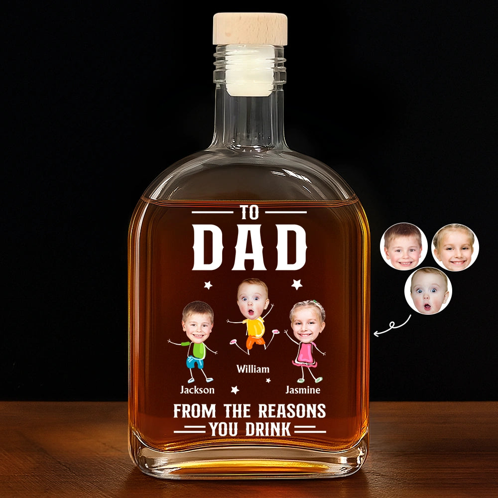 Custom Photo To Mom Dad From The Reasons You Drink - Personalized Whiskey Bottle