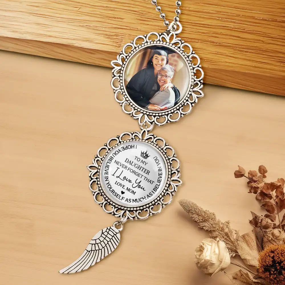 Graduation, Gift For Daughter, Gift For Son, Love - Custom Photo To My Son Never Forget That I Love You - Personalized Photo Pendant Charm