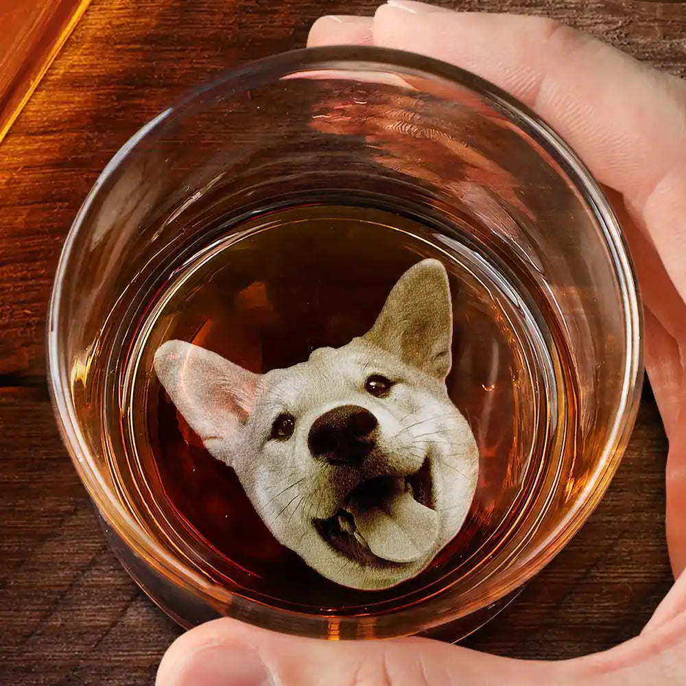 Gift For Father,Gift For Husband,Happy - Custom Photo To The Best Dad Coolest Husband Ever - Personalized Engraved Whiskey Glass