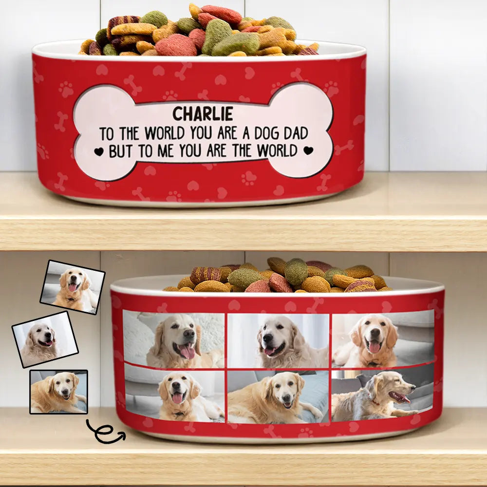 Custom Photo To The World - Personalized Pet Bowl