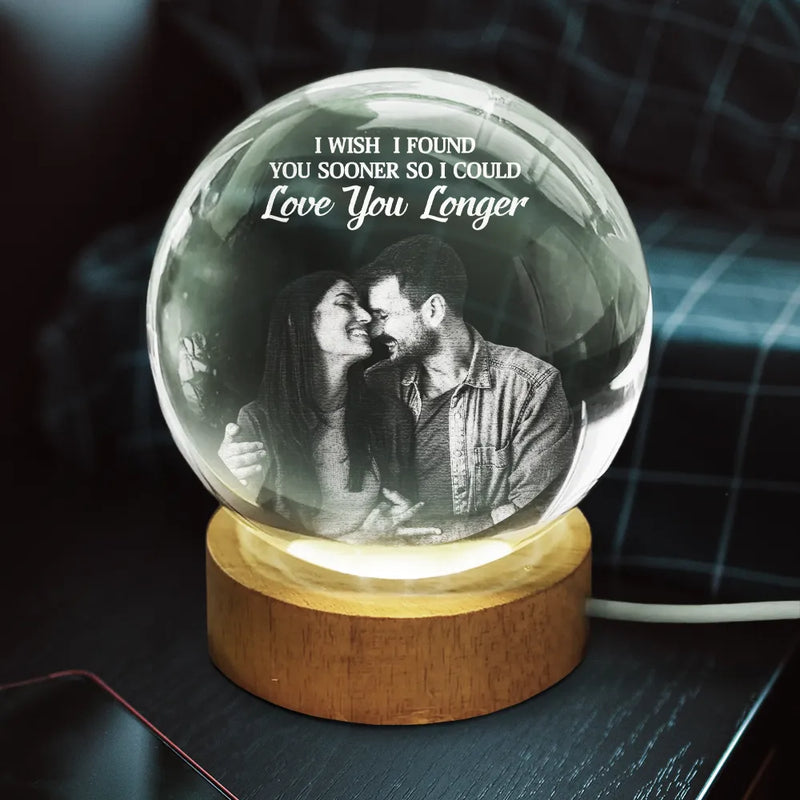 Gift For Couples,Gift For Husband,Gift For Wife,Gift For Boyfriend,Gift For Girlfriend,Old Couples,Love - Custom Photo Together Since - Personalized Crystal Globe Lamp
