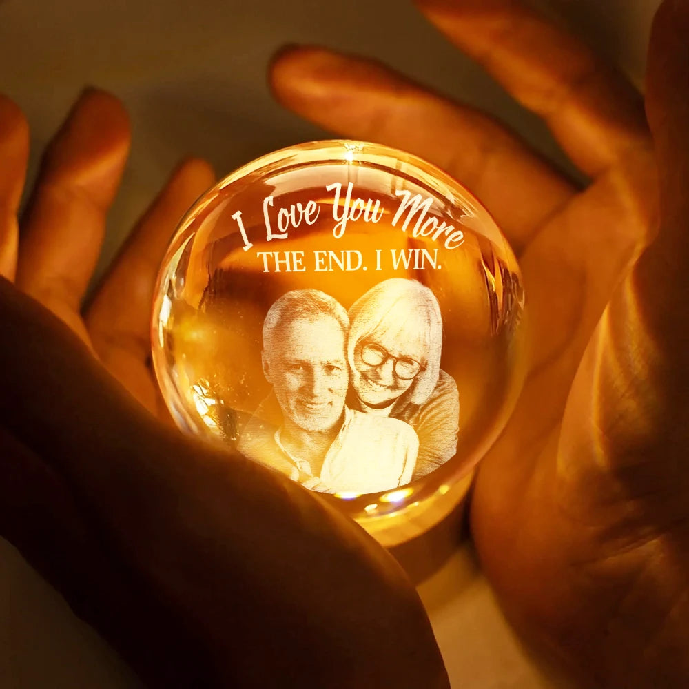 Gift For Couples,Gift For Husband,Gift For Wife,Gift For Boyfriend,Gift For Girlfriend,Old Couples,Love - Custom Photo Together Since - Personalized Crystal Globe Lamp