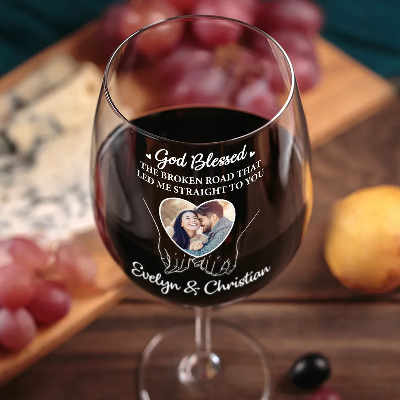 Gift For Couples, Gift For Husband, Gift For Wife, Love, Custom Photo - Custom Photo Together Since - Personalized Wine Glass