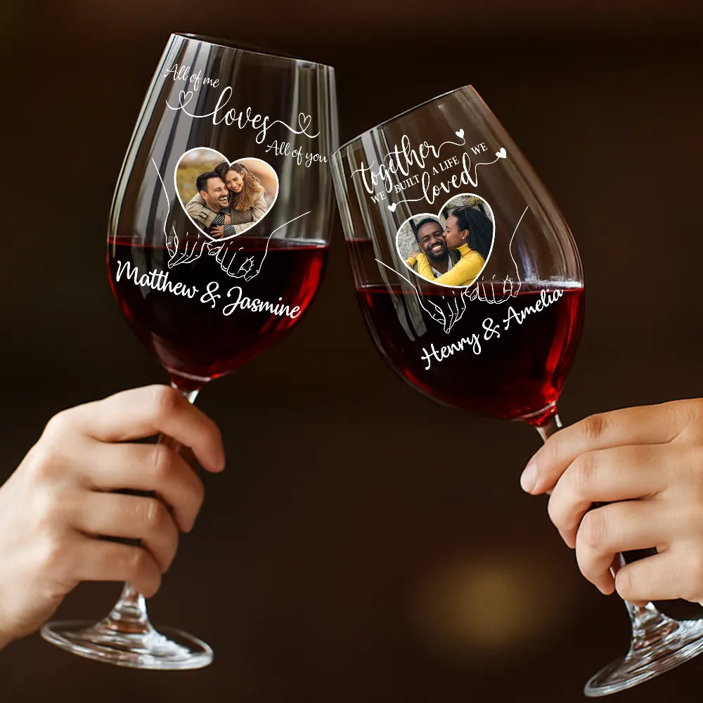 Gift For Couples, Gift For Husband, Gift For Wife, Love, Custom Photo - Custom Photo Together Since - Personalized Wine Glass