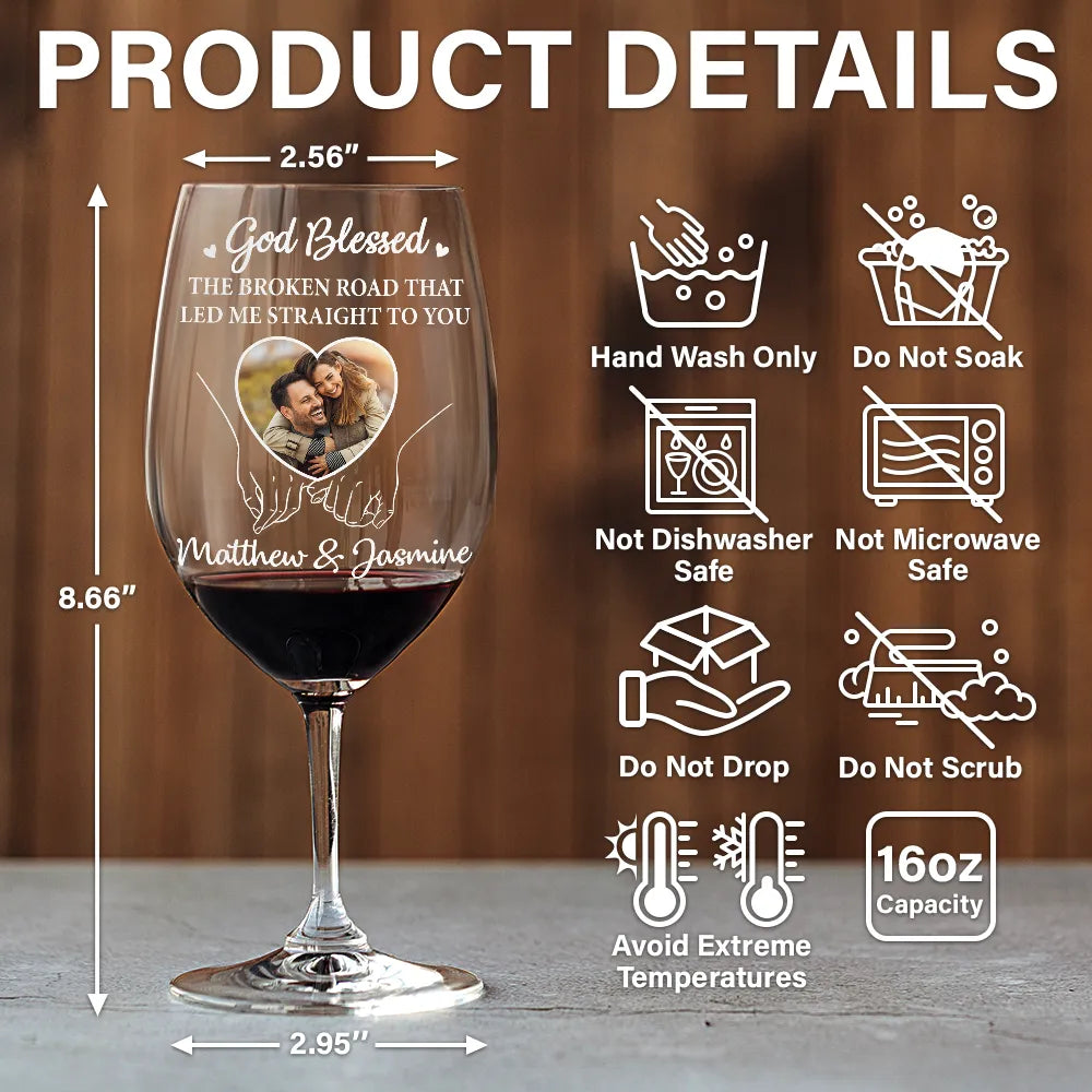 Gift For Couples, Gift For Husband, Gift For Wife, Love, Custom Photo - Custom Photo Together Since - Personalized Wine Glass