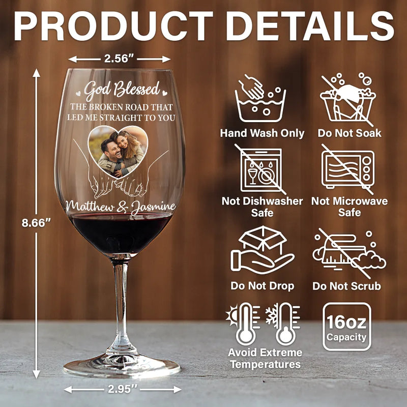Gift For Couples, Gift For Husband, Gift For Wife, Love, Custom Photo - Custom Photo Together Since - Personalized Wine Glass