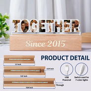 Gift For Couples, Love, Happy, Custom Photo - Custom Photo Together Since Year Couple Anniversary - Personalized Custom Shaped LED Light