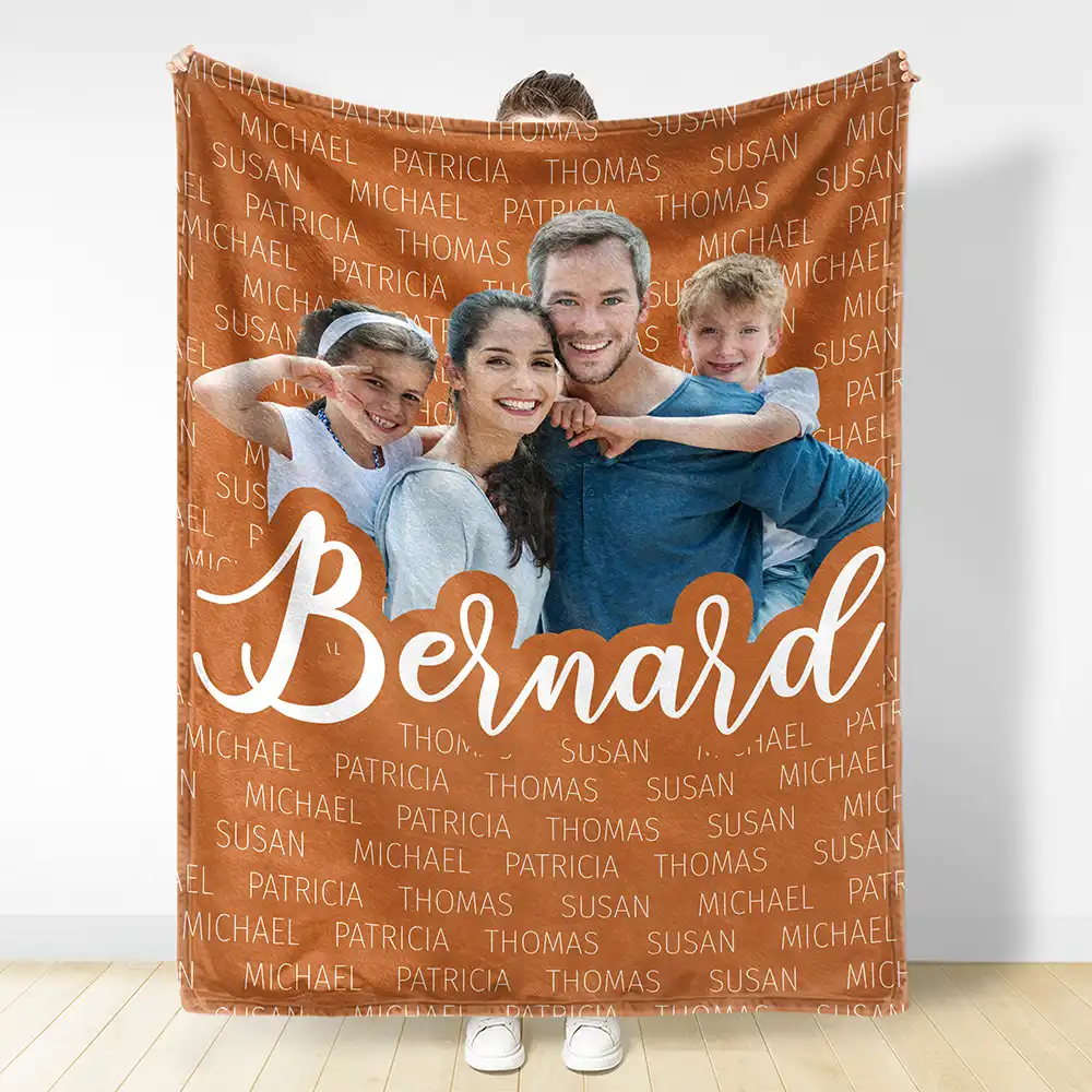 Family,Custom Photo,Happy - Custom Photo Together We Make A Family Custom Name - Personalized Fleece Blanket, Sherpa Blanket