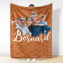 Family,Custom Photo,Happy - Custom Photo Together We Make A Family Custom Name - Personalized Fleece Blanket, Sherpa Blanket