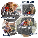 Family,Custom Photo,Happy - Custom Photo Together We Make A Family Custom Name - Personalized Fleece Blanket, Sherpa Blanket