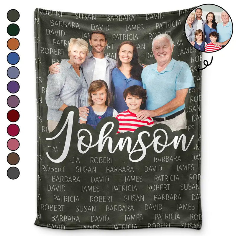 Family,Custom Photo,Happy - Custom Photo Together We Make A Family Custom Name - Personalized Fleece Blanket, Sherpa Blanket
