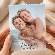 Custom Photo, Anniversary, Gift For Couples, Romantic, Dynamic Photo - Custom Photo Together & Forever Couple - Personalized Building Brick Blocks