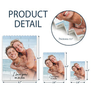 Custom Photo, Anniversary, Gift For Couples, Romantic, Dynamic Photo - Custom Photo Together & Forever Couple - Personalized Building Brick Blocks