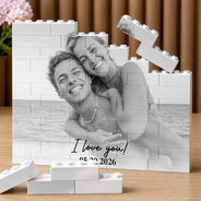 Custom Photo, Anniversary, Gift For Couples, Romantic, Dynamic Photo - Custom Photo Together & Forever Romantic Couple - Personalized Building Brick Blocks