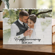 Custom Photo, Anniversary, Gift For Couples, Romantic, Dynamic Photo - Custom Photo Together & Forever Romantic Couple - Personalized Building Brick Blocks