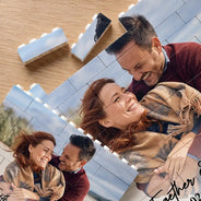 Custom Photo, Anniversary, Gift For Couples, Romantic, Dynamic Photo - Custom Photo Together & Forever Romantic Couple - Personalized Building Brick Blocks