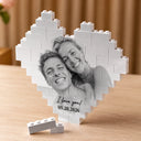 Custom Photo, Anniversary, Gift For Couples, Romantic, Dynamic Photo - Custom Photo Together & Forever Romantic Couple Portrait - Personalized Building Brick Blocks
