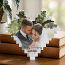 Custom Photo, Anniversary, Gift For Couples, Romantic, Dynamic Photo - Custom Photo Together & Forever Romantic Couple Portrait - Personalized Building Brick Blocks