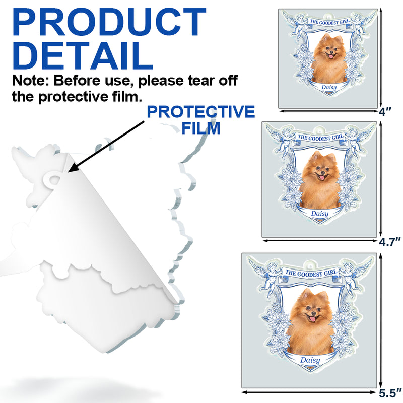 Dog Lovers, Dog Mom, Dog Dad, Cat Lovers, Cat Mom, Cat Dad, Pet Lovers, Pet Mom, Pet Dad, Christmas, Love - Custom Photo Toile De Jouy Goodest Boy Girl - Personalized Custom Shaped Acrylic Ornament