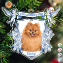 Dog Lovers, Dog Mom, Dog Dad, Cat Lovers, Cat Mom, Cat Dad, Pet Lovers, Pet Mom, Pet Dad, Christmas, Love - Custom Photo Toile De Jouy Goodest Boy Girl - Personalized Custom Shaped Acrylic Ornament