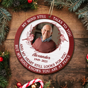 Family,Parents,Gift For Grandparents,Christmas,Sad,Custom Photo - Custom Photo Toile Memorial Bird My Mind Still Talks To You - Personalized 2-Layered Wooden Ornament