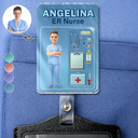 Custom Photo, Art Design, Nurse, Proud, Photo - Toybox Figure - Custom Photo Toybox Figure 3D Effect Nurse Name - Personalized Badge Reel
