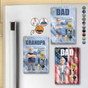 Gift For Husband,Gift For Yourself,Gift For Men,Gift For Father,Gift For Grandpa,Non-Eng,Photo - Toybox Figure,Playful - Custom Photo Toybox Figure Dad Grandpa Limited Edition - Personalized Acrylic Magnet