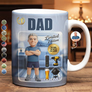 Gift For Husband,Gift For Yourself,Gift For Men,Gift For Father,Gift For Grandpa,Non-Eng,Photo - Toybox Figure,Playful - Custom Photo Toybox Figure Dad Grandpa Limited Edition - Personalized White Edge-to-Edge Mug