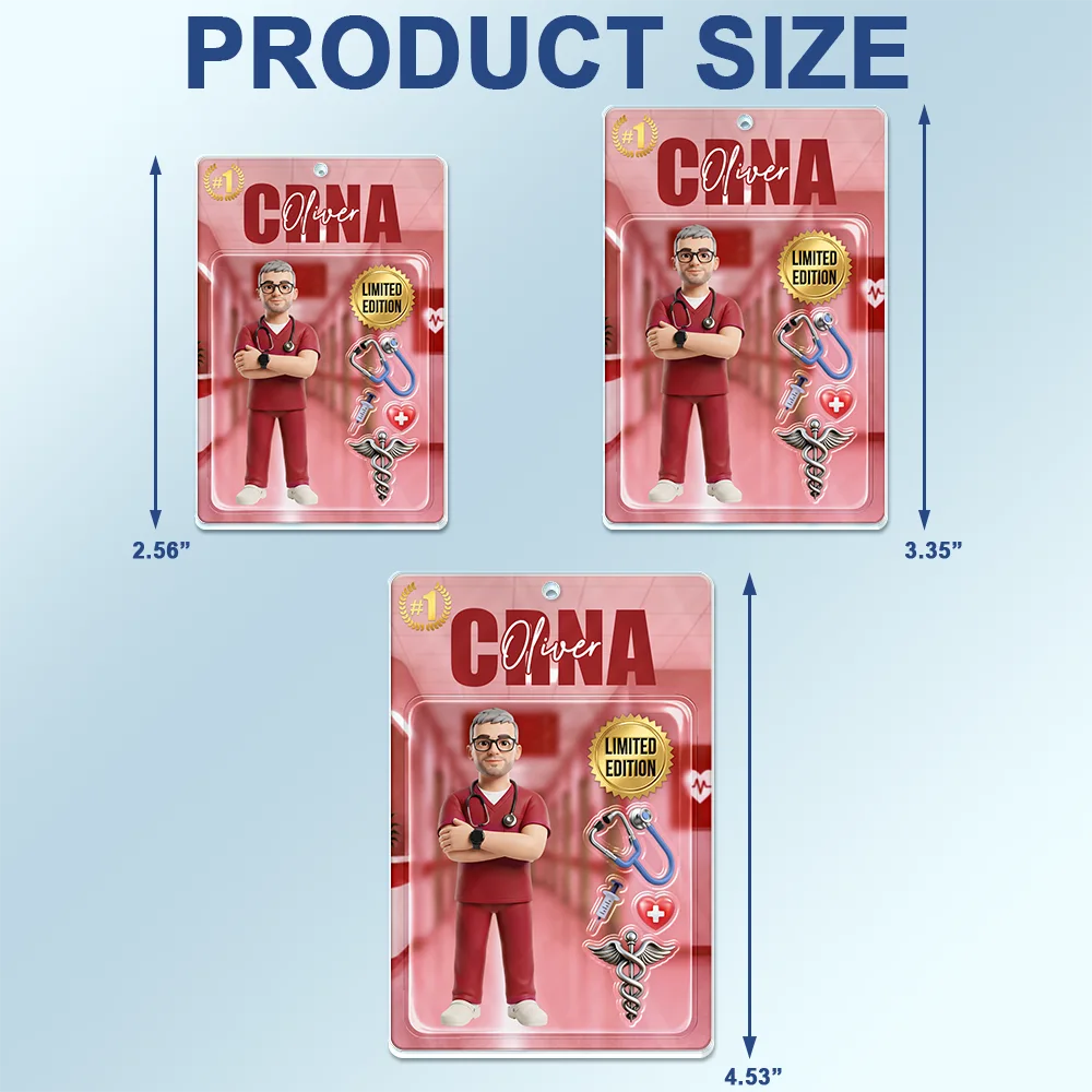 Custom Photo, Art Design, Nurse, Confident, Photo - Toybox Figure - Custom Photo Toybox Figure Nurse Limited Edition - Personalized Acrylic Car Hanger