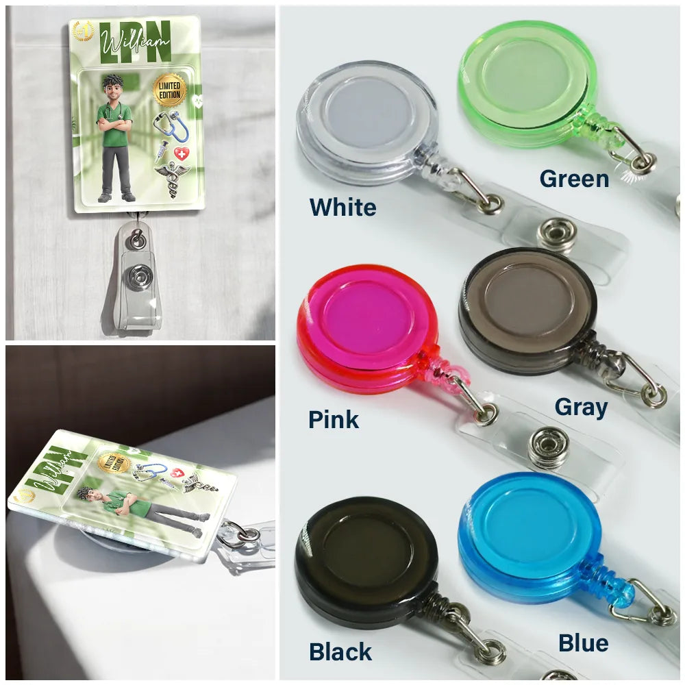 Art Design, Confident, Nurse, Photo - Toybox Figure - Custom Photo Toybox Figure Nurse Limited Edition - Personalized Badge Reel