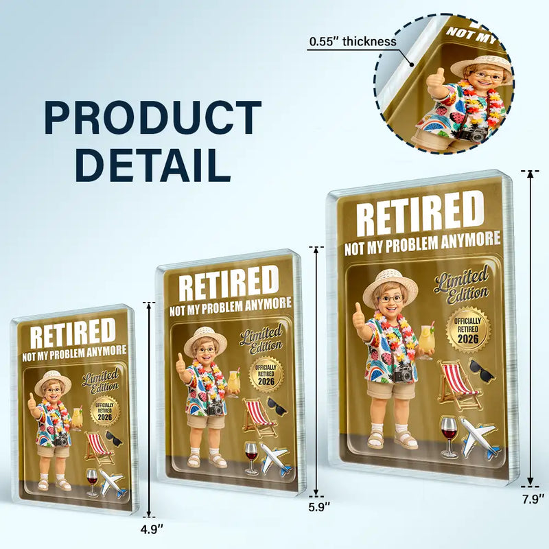 Gift For Husband,Gift For Yourself,Gift For Men,Gift For Father,Gift For Grandpa,Gift For Women,Retirement,Gift For Mother,Gift For Grandma,Gifts For Colleagues,Non-Eng,Photo - Toybox Figure,Humorous - Custom Photo Toybox Figure The Legend Has Retired - Personalized Custom Shaped Acrylic Plaque
