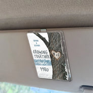 Gift For Couples,Custom Photo,Love - Custom Photo Tree Heart Carved Effect Couple Growing Together Since - Personalized Custom Shaped Acrylic Car Visor Clip