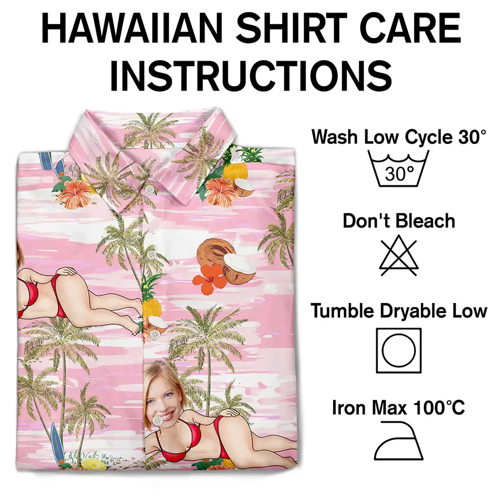 Gift For Yourself,Gift For Women,Gift For Men,Beach,Summer,Funny - Custom Photo Tropical Sexy Pose - Personalized Hawaiian Shirt