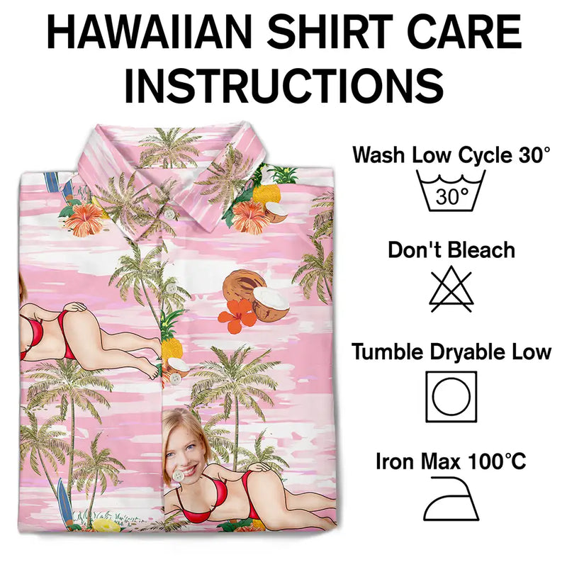 Gift For Yourself,Gift For Women,Gift For Men,Beach,Summer,Funny - Custom Photo Tropical Sexy Pose - Personalized Hawaiian Shirt