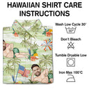Gift For Husband,Gift For Boyfriend,Gift For Yourself,Gift For Men,Gift For Grandpa,Gift For Father,Funny,America 250th - Custom Photo US Flag Sexy Pose - Personalized Hawaiian Shirt