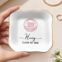 Graduation,Happy - Custom Photo University Logo Graduation - Personalized Ring Dish