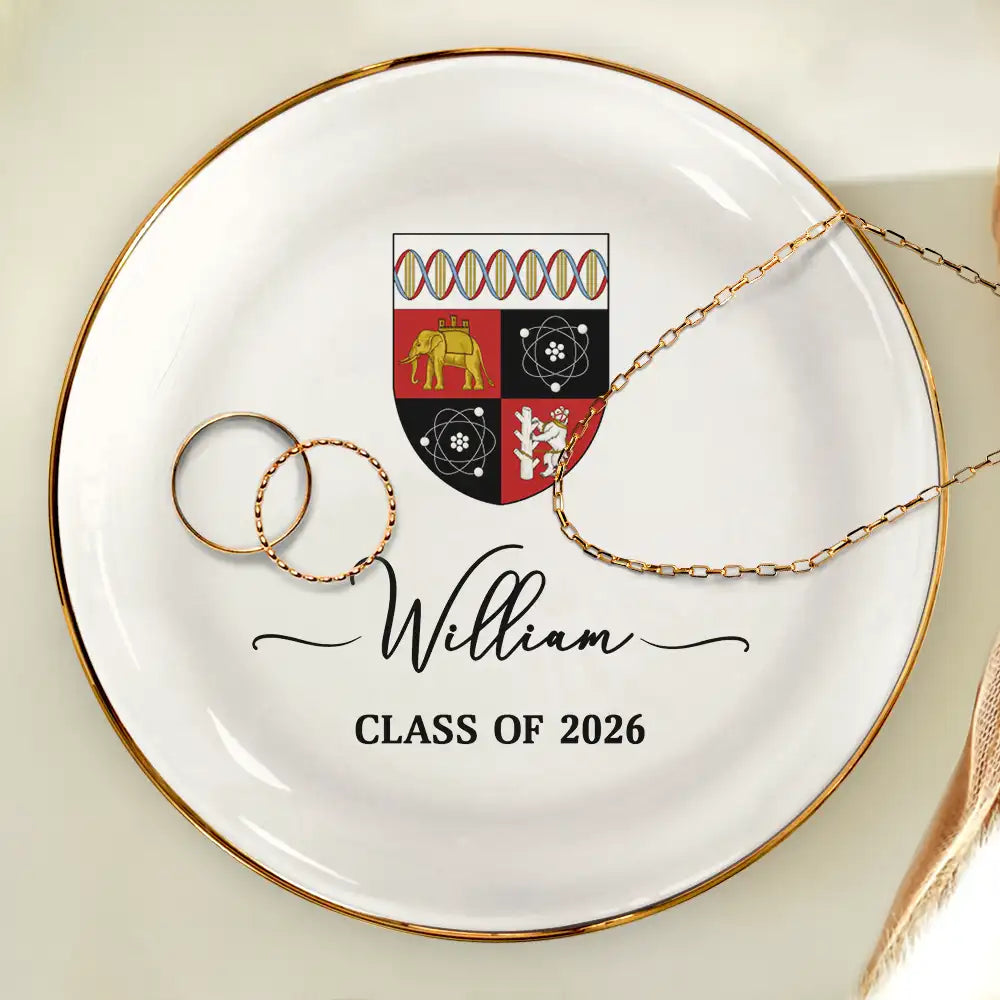 Graduation,Happy - Custom Photo University Logo Graduation - Personalized Ring Dish