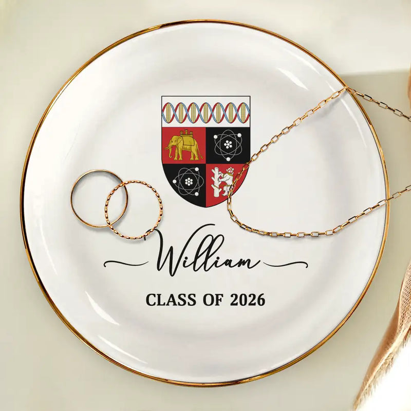 Graduation,Happy - Custom Photo University Logo Graduation - Personalized Ring Dish