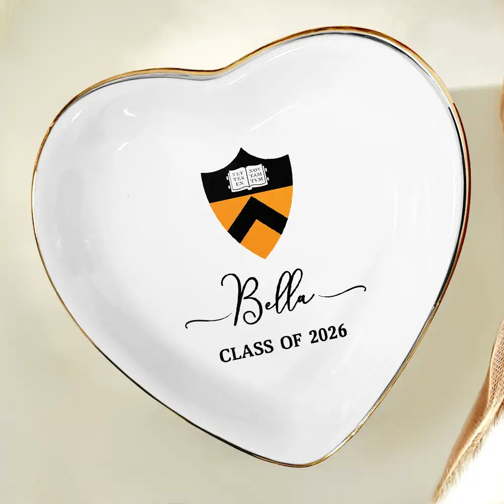 Graduation,Happy - Custom Photo University Logo Graduation - Personalized Ring Dish